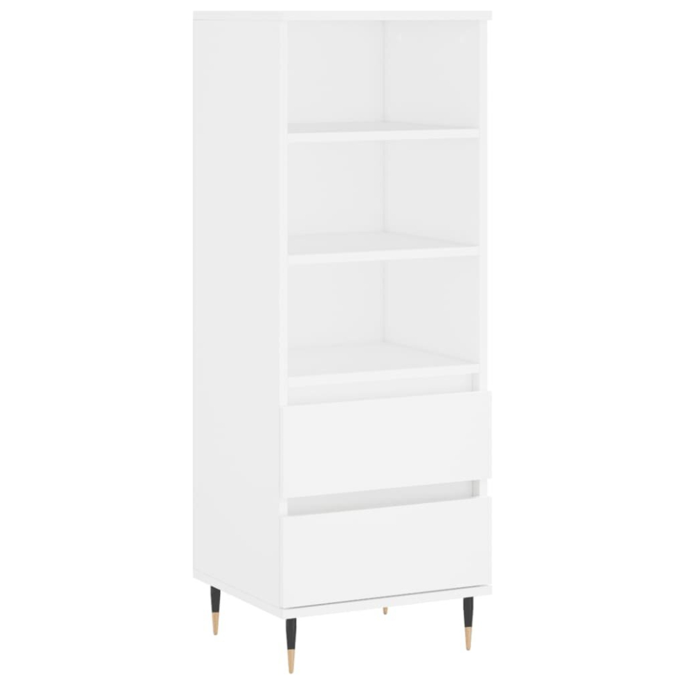 Vidaxl (White) Highboard Sideboard Tall Storage Cabinet Side Cabinet Engineered Wood White