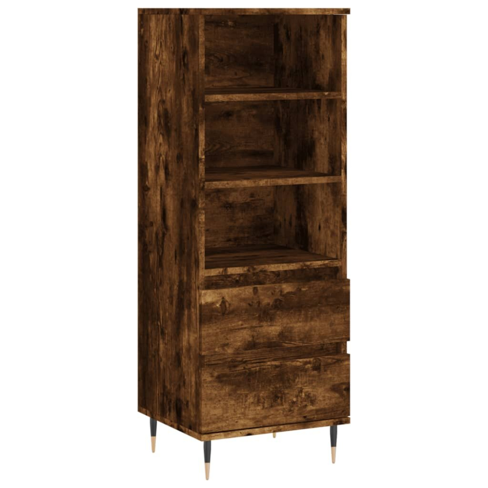Vidaxl (Smoked Oak) Highboard Sideboard Tall Storage Cabinet Side Cabinet Engineered Wood