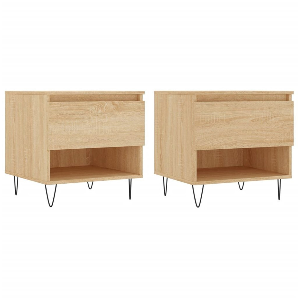 Vidaxl (Sonoma Oak, 2 Pcs) Coffee Table Side Table End Accent Telephone Sofa Table Engineered Wood