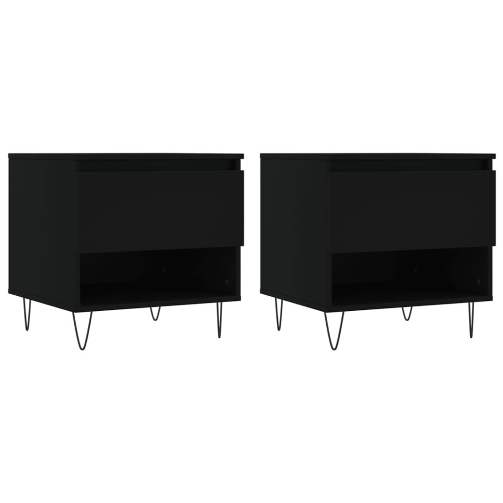 VIDAXL - Coffee Table Set - 2 Piece - Black - 50x46x50 cm - Image 2