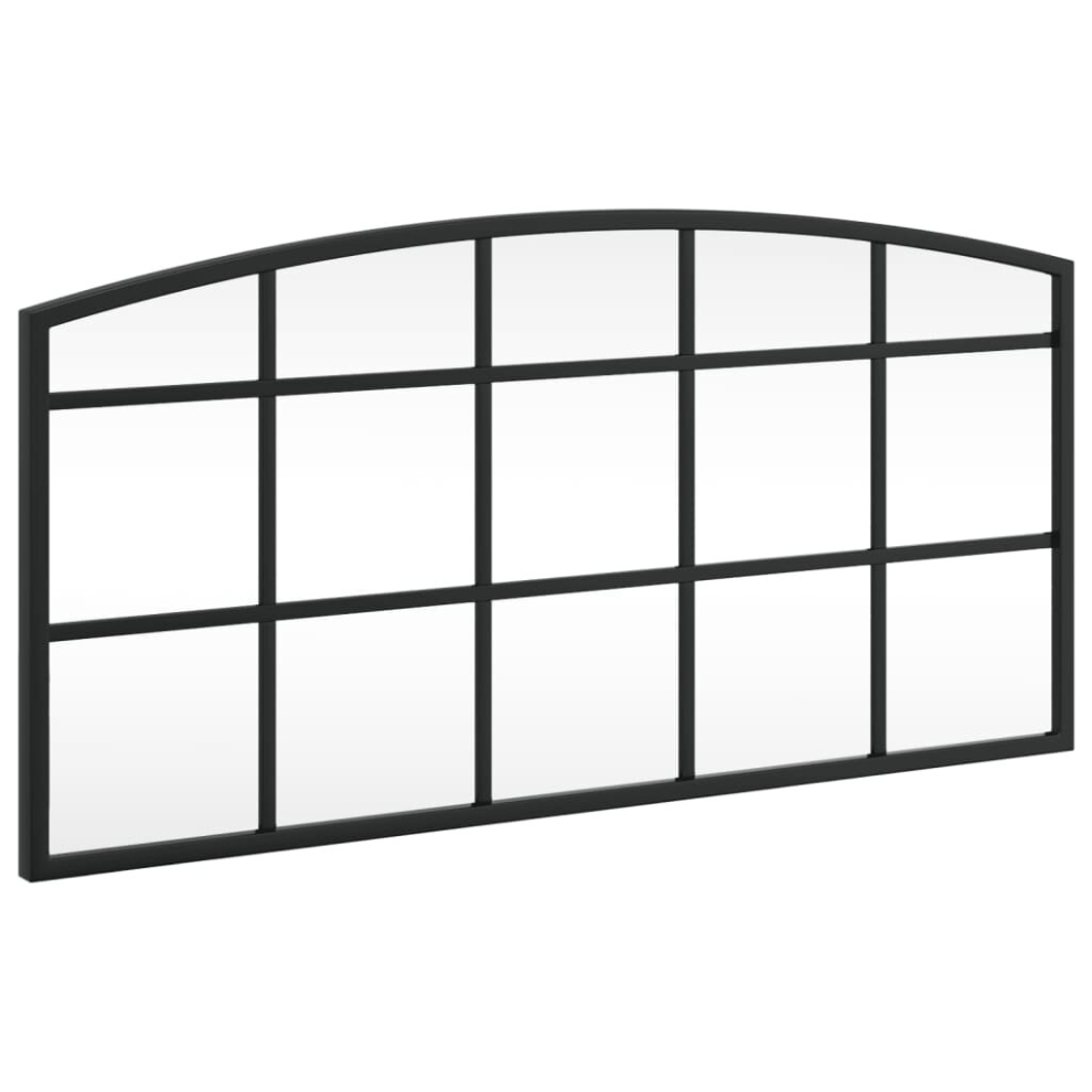 (60 x 30 cm) vidaXL Wall Mirror Hall Bedroom Makeup Mirror Hanging Mirror Black Arch Iron