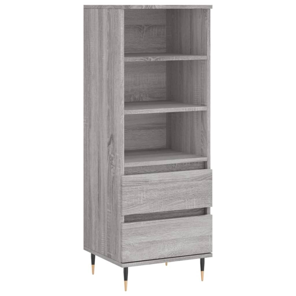 (grey sonoma) vidaXL Highboard Sideboard Tall Storage Cabinet Side Cabinet Engineered Wood