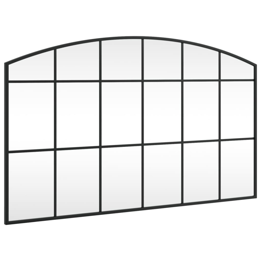 (100 x 60 cm) vidaXL Wall Mirror Hall Bedroom Makeup Mirror Hanging Mirror Black Arch Iron-image-OPC-PCP8QWT-NEW