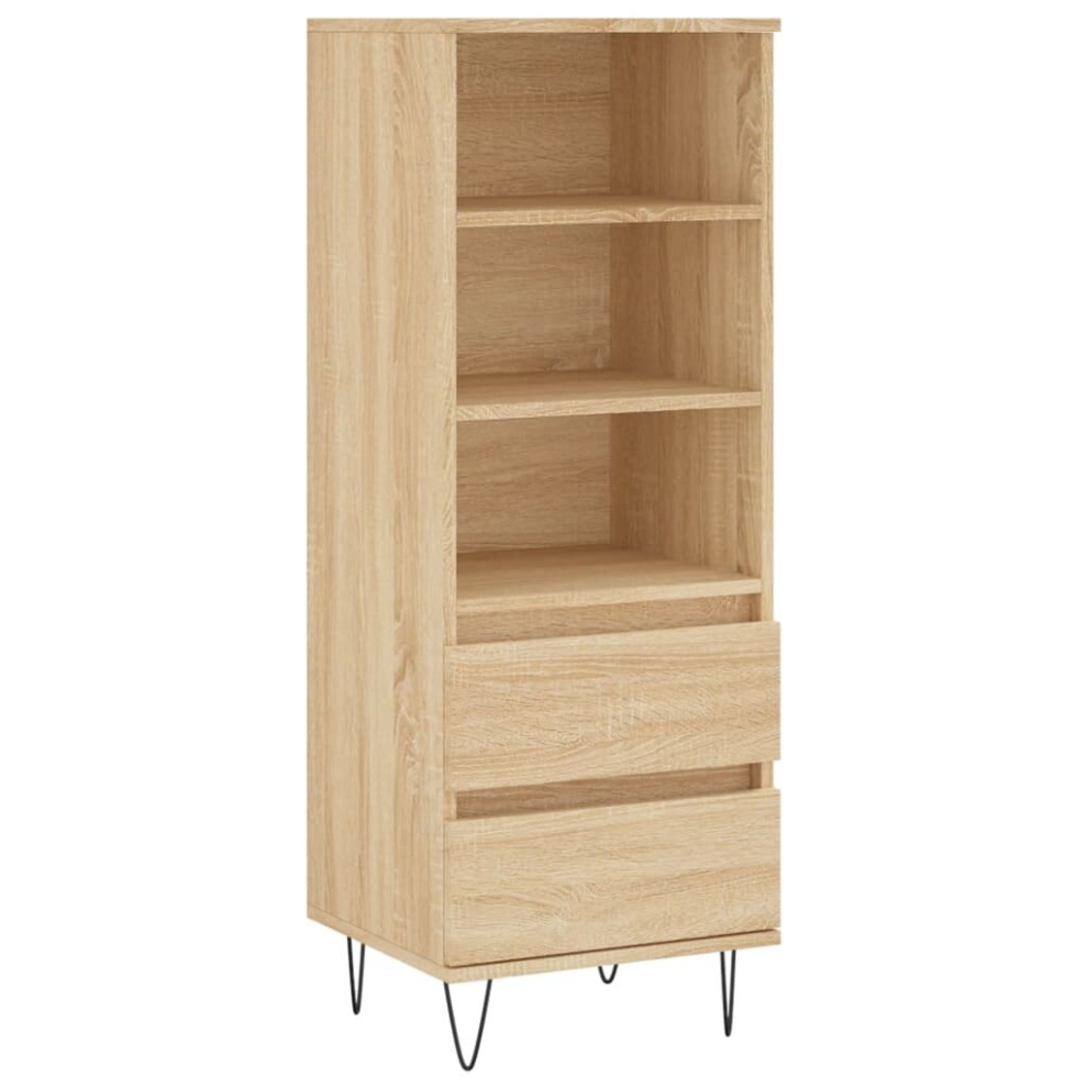 Vidaxl (Sonoma Oak) Highboard Sideboard Tall Storage Cabinet Side Cabinet Engineered Wood