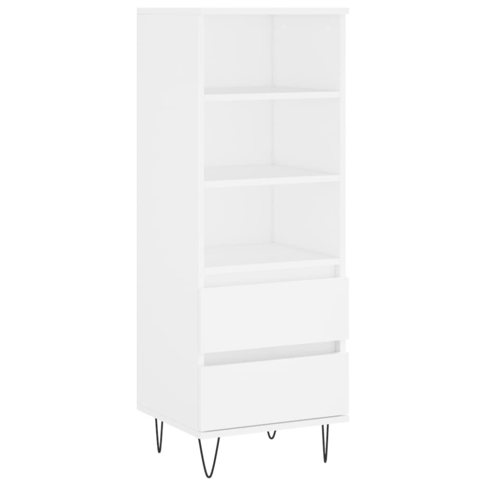 Vidaxl (White) Highboard Sideboard Tall Storage Cabinet Side Cabinet Engineered Wood White