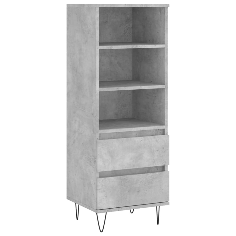 Vidaxl (Concrete ) Highboard Sideboard Tall Storage Cabinet Side Cabinet Engineered Wood Grey