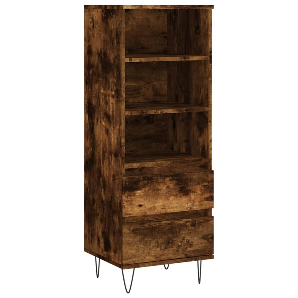 Vidaxl (Smoked Oak) Highboard Sideboard Tall Storage Cabinet Side Cabinet Engineered Wood