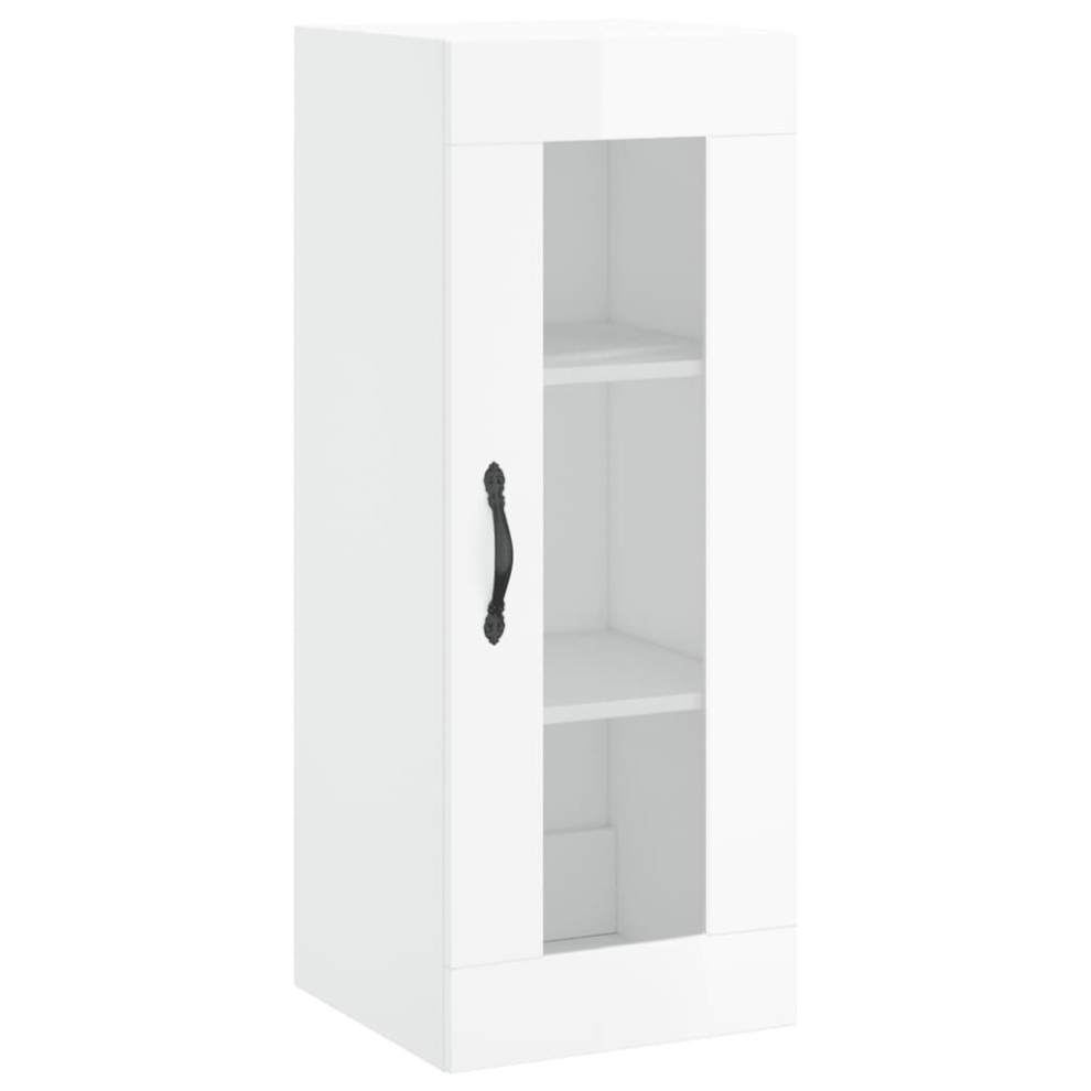 (high gloss white) vidaXL Wall Mounted Cabinet Storage Cabinet Wall Cabinet Wall Cupboard Black