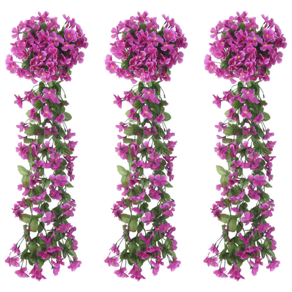 (light purple) vidaXL Artificial Flower Garlands Fake Flowers Artificial Plants 3 pcs Red