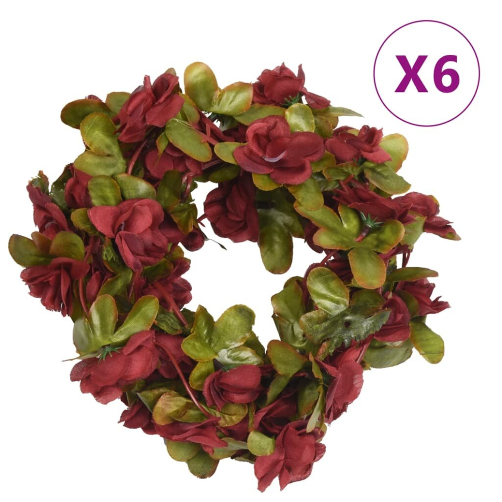 (wine red) vidaXL Artificial Flower Garlands Fake Flower Garlands 6 pcs Spring White