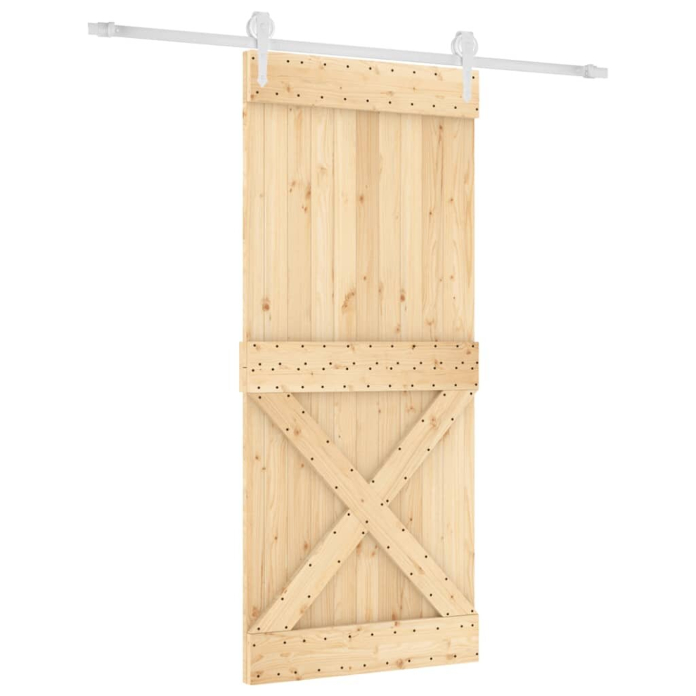 vidaXL Sliding Door with Hardware Set Interior Door Barn Door Solid Wood Pine