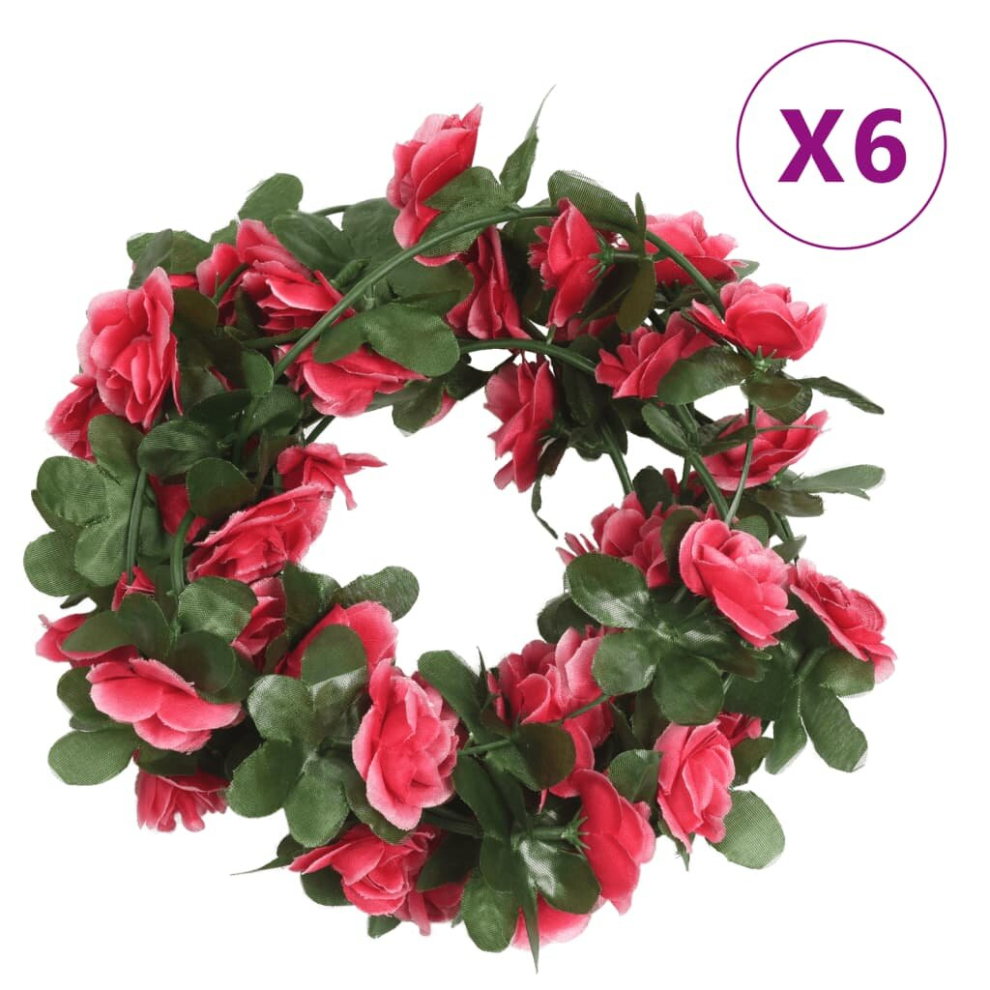 (rose) vidaXL Artificial Flower Garlands Fake Flower Garlands 6 pcs Spring White