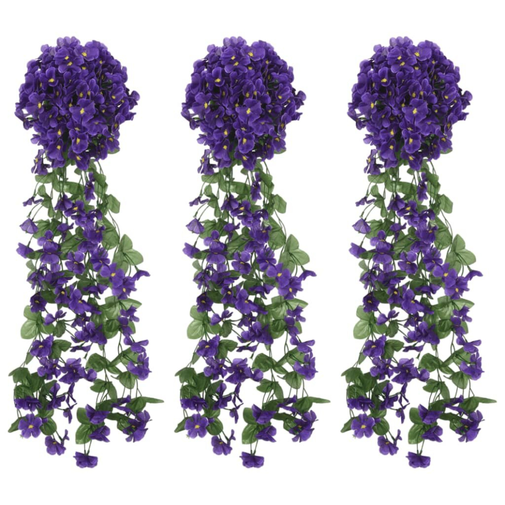 (purple) vidaXL Artificial Flower Garlands Fake Flowers Artificial Plants 3 pcs Red