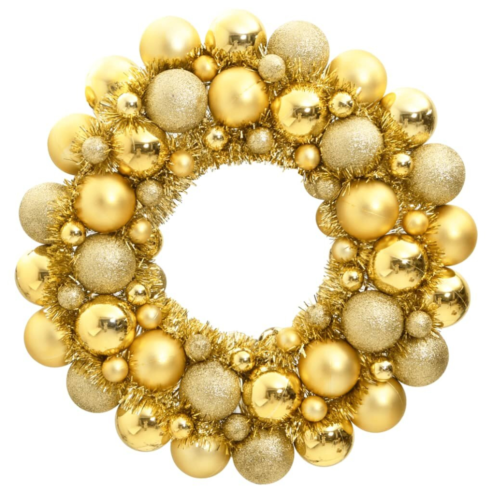 (gold) vidaXL Christmas Wreath Christmas Garland Xmas Wreath Gold 45 cm Polystyrene