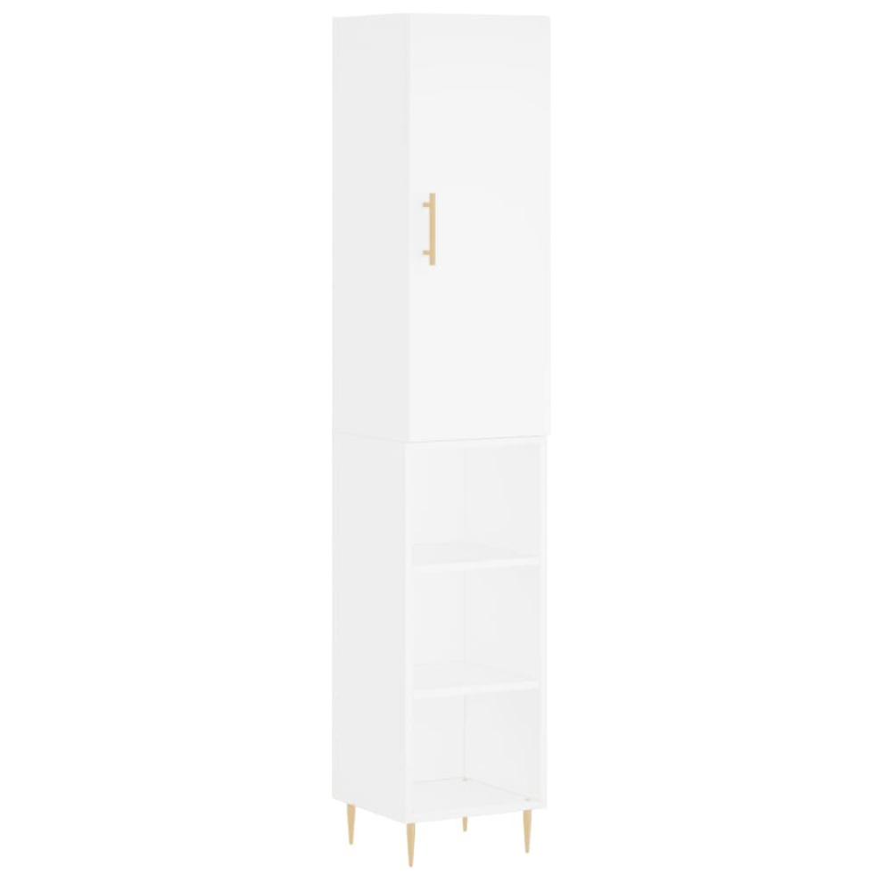 Vidaxl (, Shelves) Highboard Sideboard Tall Storage Cabinet Side Cabinet Engineered Wood White Size 3