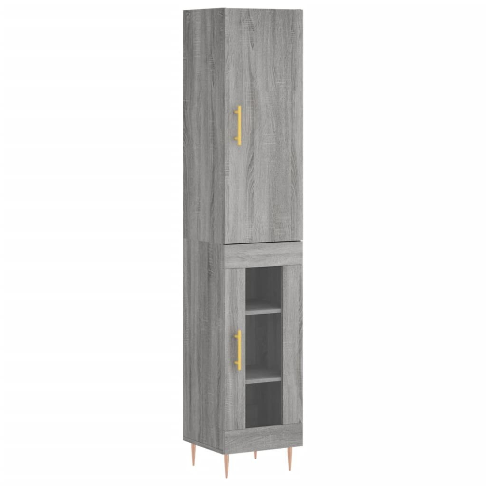 (grey sonoma, 1 glass door) vidaXL Highboard Sideboard Tall Storage Cabinet Side Cabinet Engineered Wood