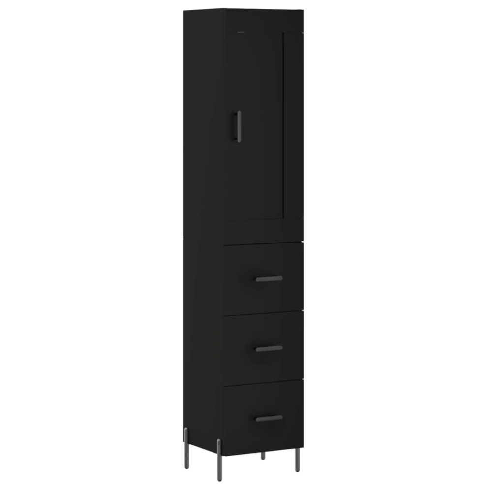 (black, 3 drawers) vidaXL Highboard Sideboard Tall Storage Cabinet Side Cabinet Engineered Wood