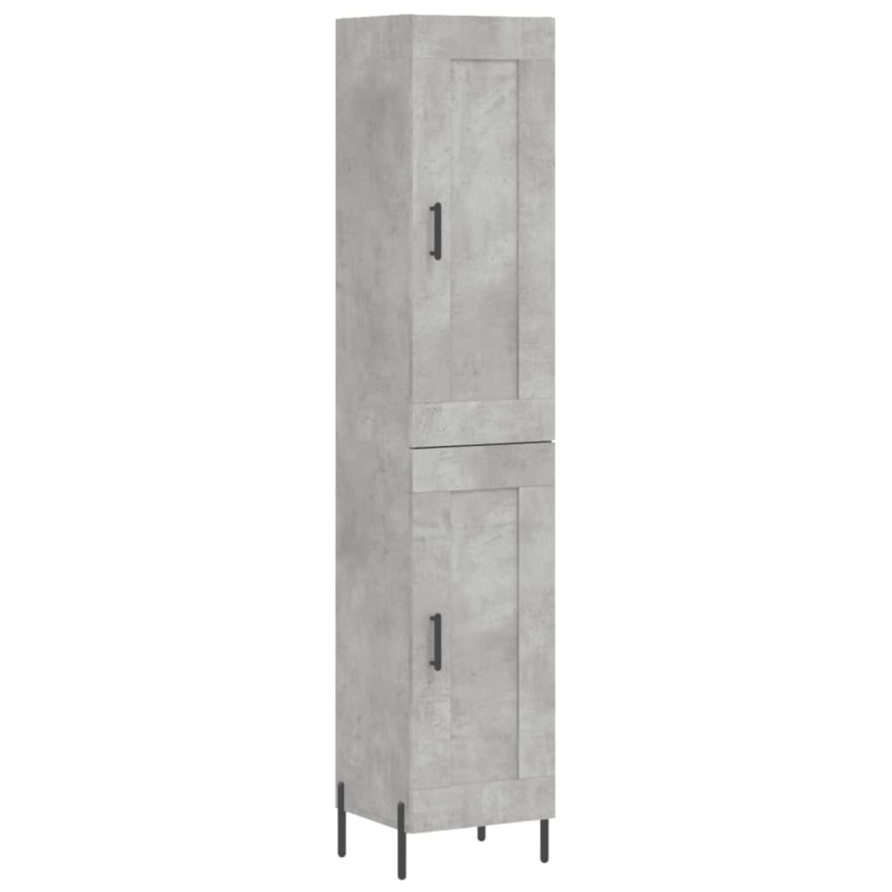 (concrete grey, 1 wood door) vidaXL Highboard Sideboard Tall Storage Cabinet Side Cabinet Engineered Wood