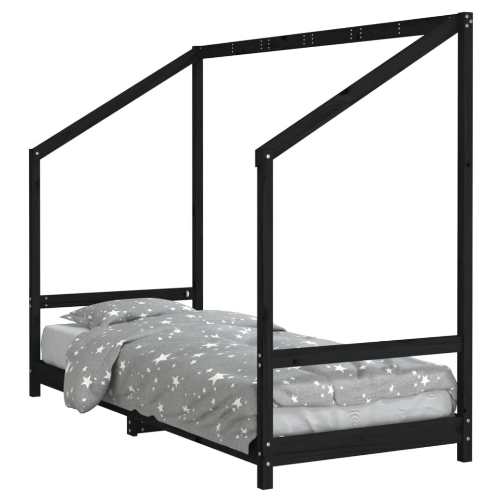 (black, 80 x 200 cm) vidaXL Kids Bed Frame Bedstead Mattress Foundation 70x140 cm Solid Wood Pine