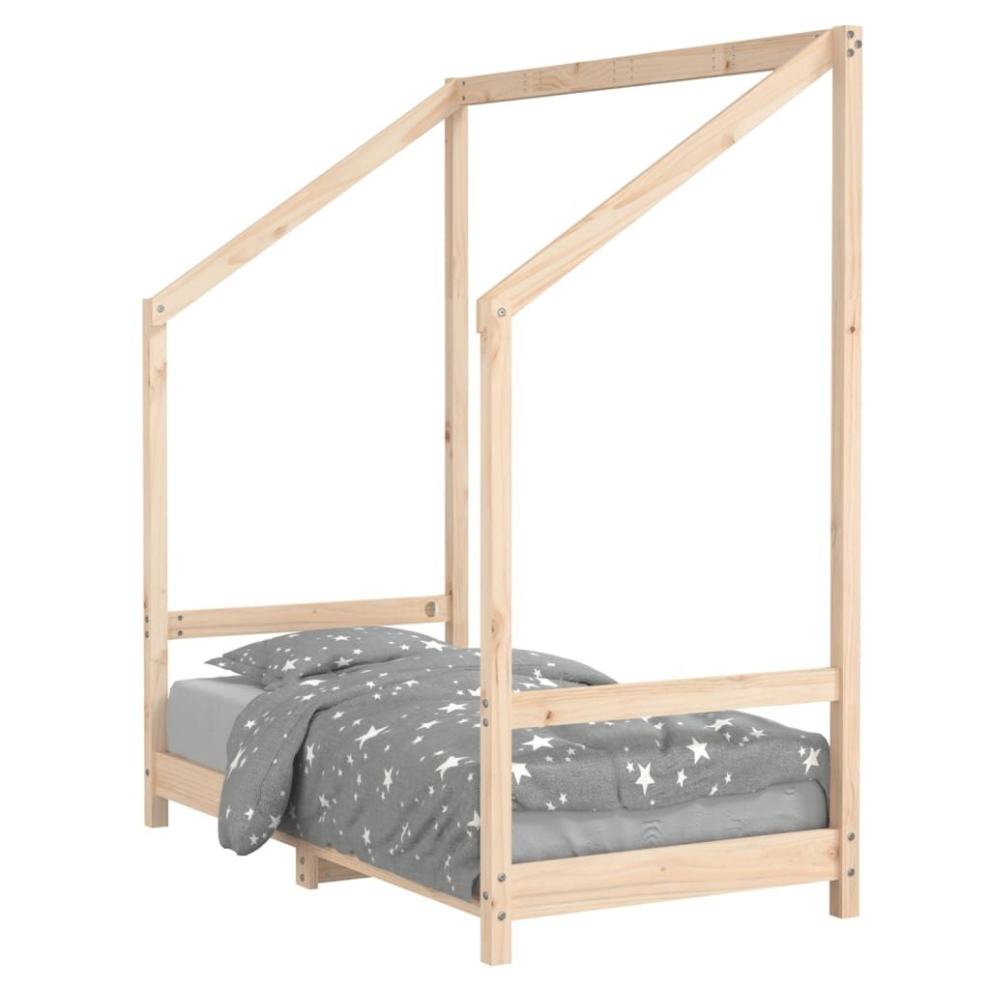 Vidaxl (Brown, 70 X 140 Cm) Kids Bed Frame Bedstead Wooden Bed Base Children's Bed Solid Wood Pine