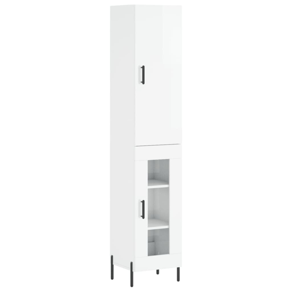 (high gloss white) vidaXL Highboard Sideboard Tall Storage Cabinet Side Cabinet Engineered Wood