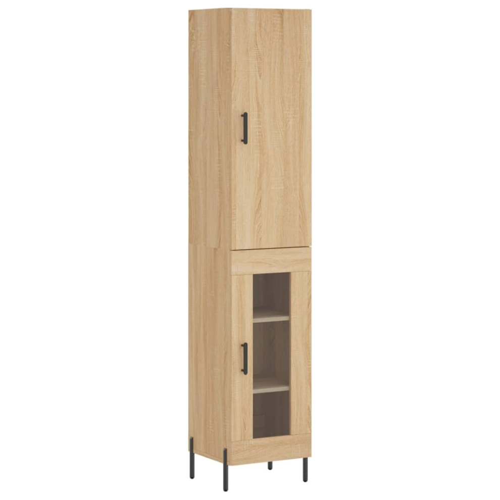 Vidaxl (Sonoma Oak) Highboard Sideboard Tall Storage Cabinet Side Cabinet Engineered Wood
