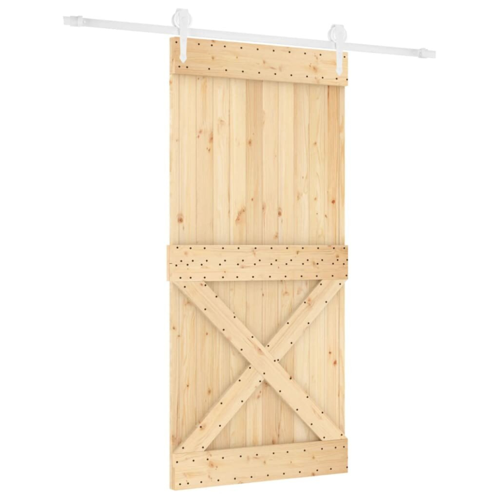 vidaXL Sliding Door with Hardware Set Interior Door Barn Door Solid Wood Pine