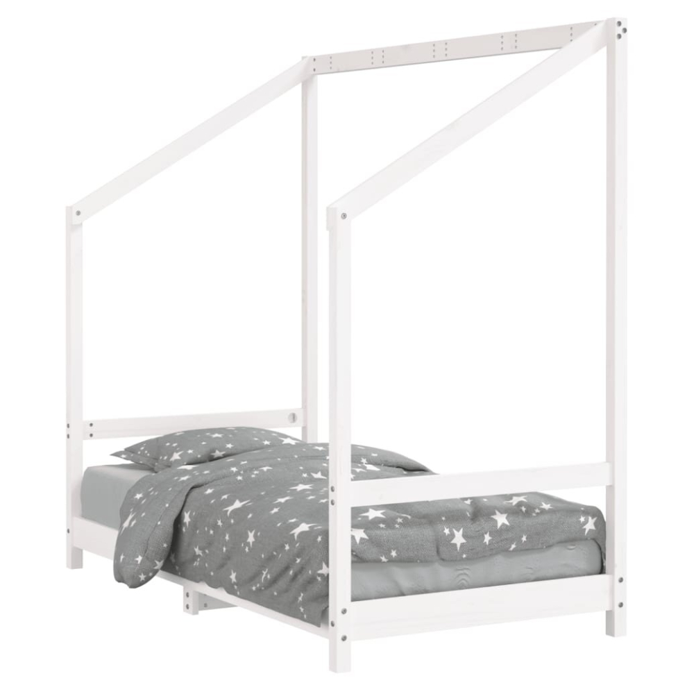Vidaxl (White, 80 X 160 Cm) Kids Bed Frame Bedstead Wooden Bed Base Children's Bed Solid Wood Pine