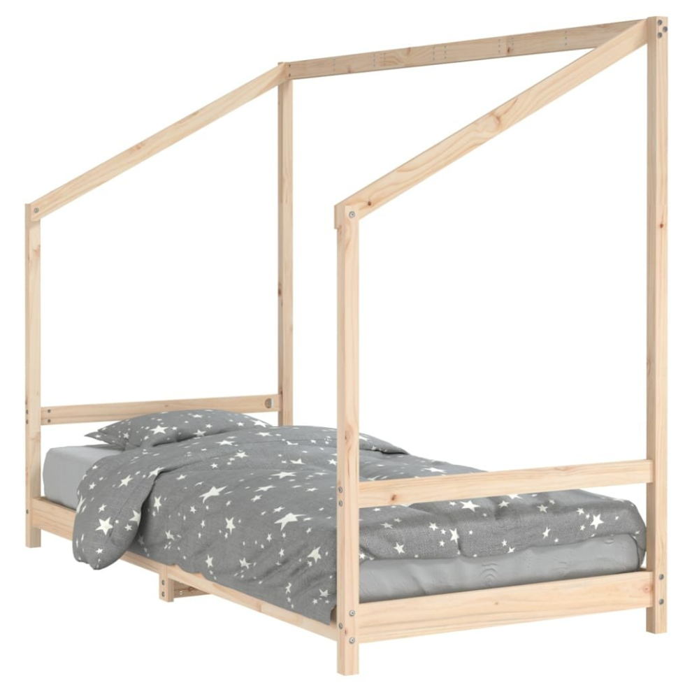 Vidaxl (Brown, 90 X 200 Cm) Kids Bed Frame Bedstead Wooden Bed Base Children's Bed Solid Wood Pine
