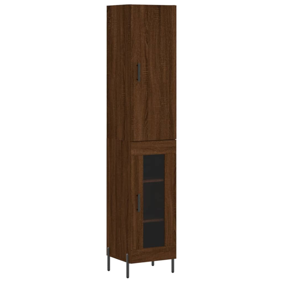 (brown oak) vidaXL Highboard Sideboard Tall Storage Cabinet Side Cabinet Engineered Wood