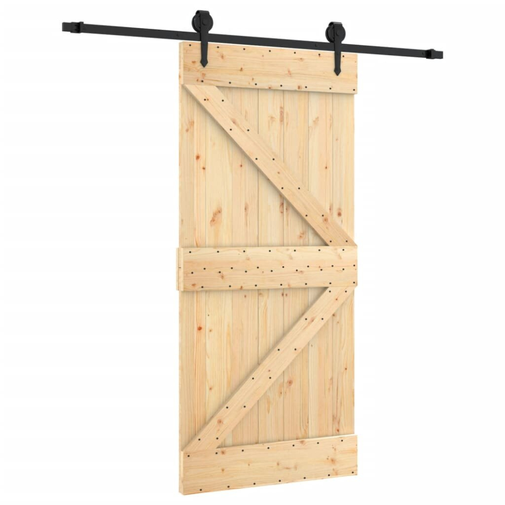 vidaXL Sliding Door with Hardware Set Interior Door Barn Door Solid Wood Pine