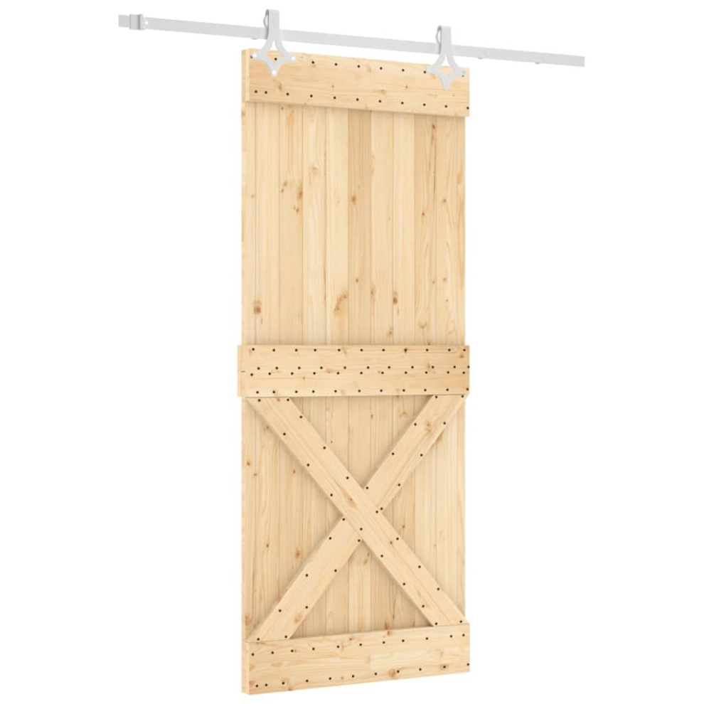 vidaXL Sliding Door with Hardware Set Interior Door Barn Door Solid Wood Pine