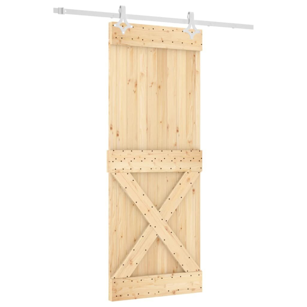 vidaXL Sliding Door with Hardware Set Interior Door Barn Door Solid Wood Pine