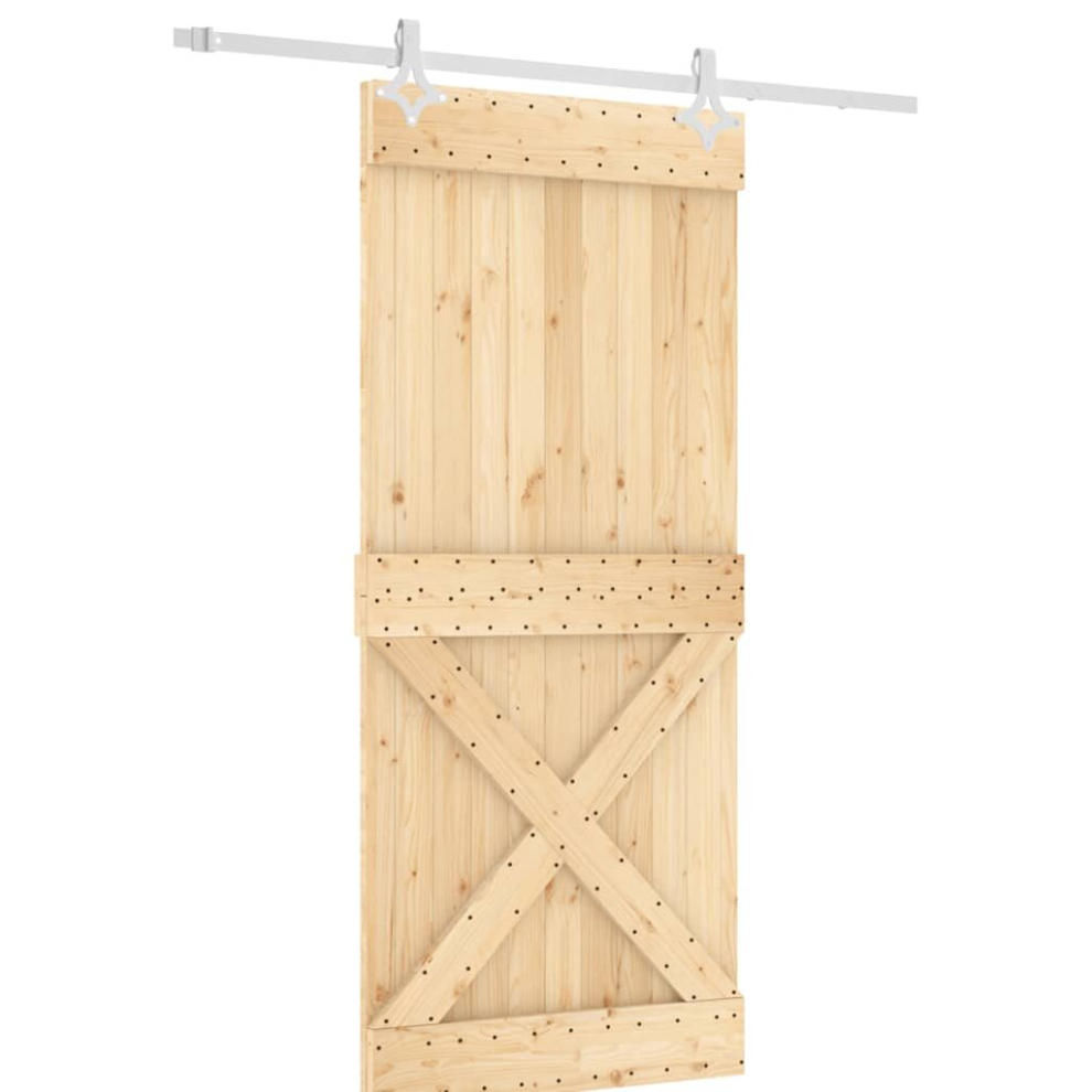 vidaXL Sliding Door with Hardware Set Interior Door Barn Door Solid Wood Pine