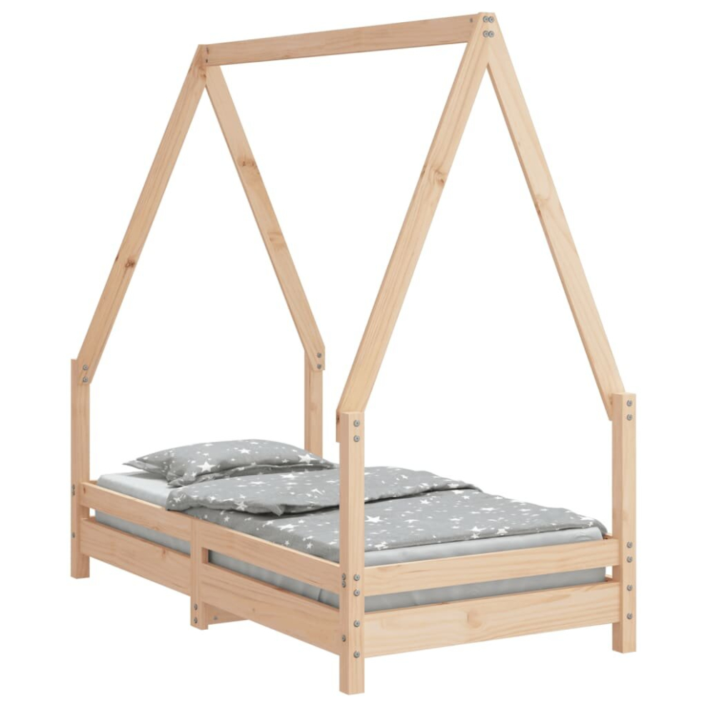 Vidaxl (Brown, 70 X 140 Cm) Kids Bed Frame Bedstead Mattress Foundation 90X200 Cm Solid Wood Pine