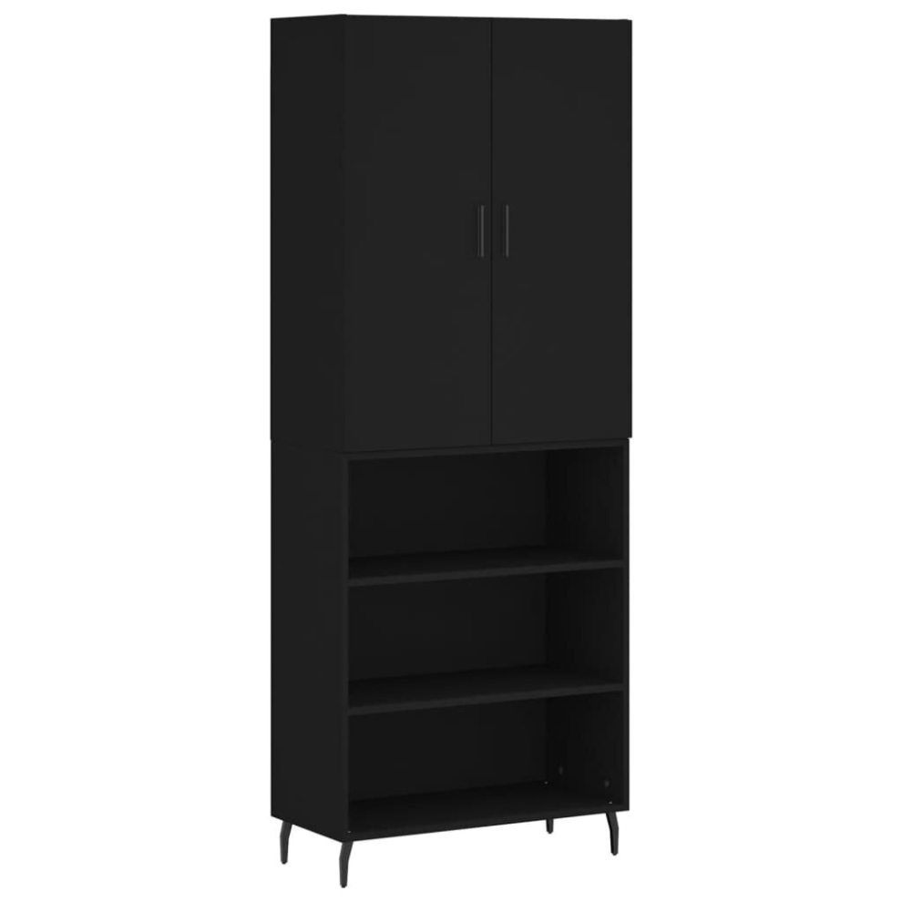 (black) vidaXL Highboard Sideboard Cabinet Storage Cabinet Cupboard Engineered Wood