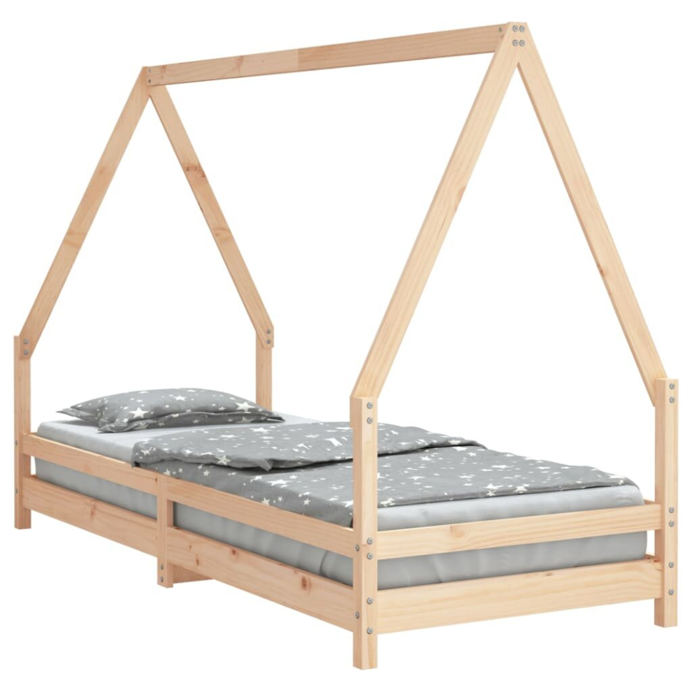 Vidaxl (Brown, 80 X 200 Cm) Kids Bed Frame Bedstead Mattress Foundation 90X200 Cm Solid Wood Pine