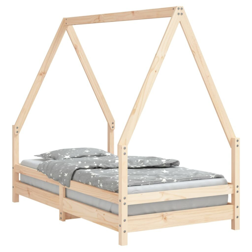 Vidaxl (Brown, 80 X 160 Cm) Kids Bed Frame Bedstead Mattress Foundation 90X200 Cm Solid Wood Pine