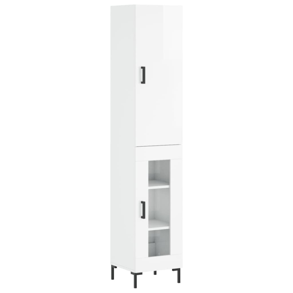 (high gloss white) vidaXL Highboard Sideboard Tall Storage Cabinet Side Cabinet Engineered Wood