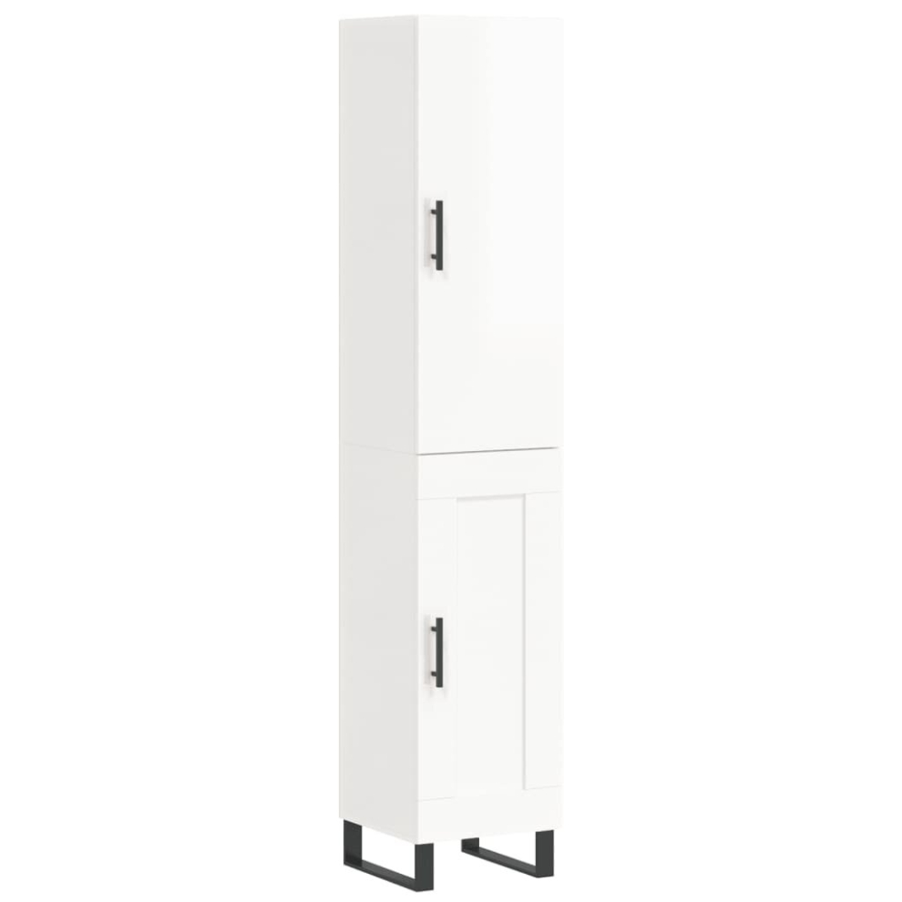 (high gloss white, 1 wood door) vidaXL Highboard Sideboard Cupboard Side Board Storage Cabinet Engineered Wood