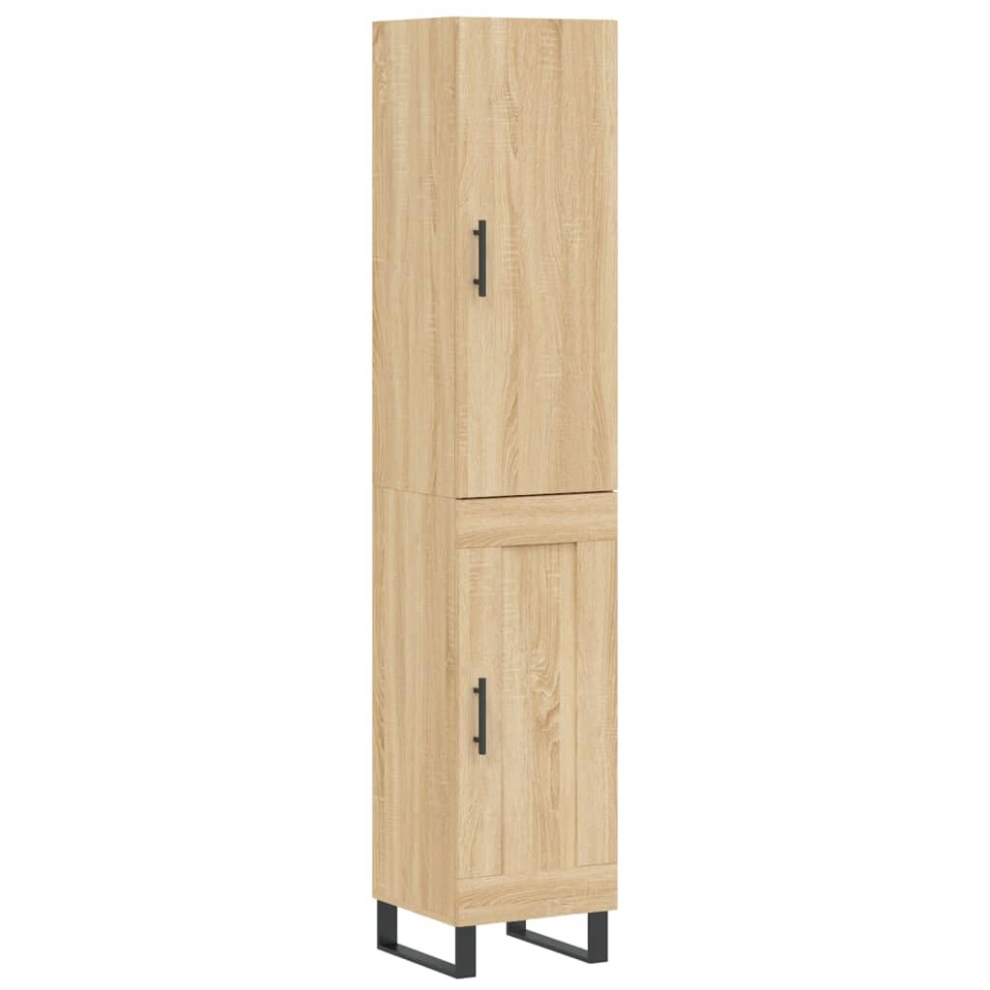 Vidaxl (Sonoma Oak, 1 Wood Door) Highboard Sideboard Cupboard Side Board Storage Cabinet Engineered Wood