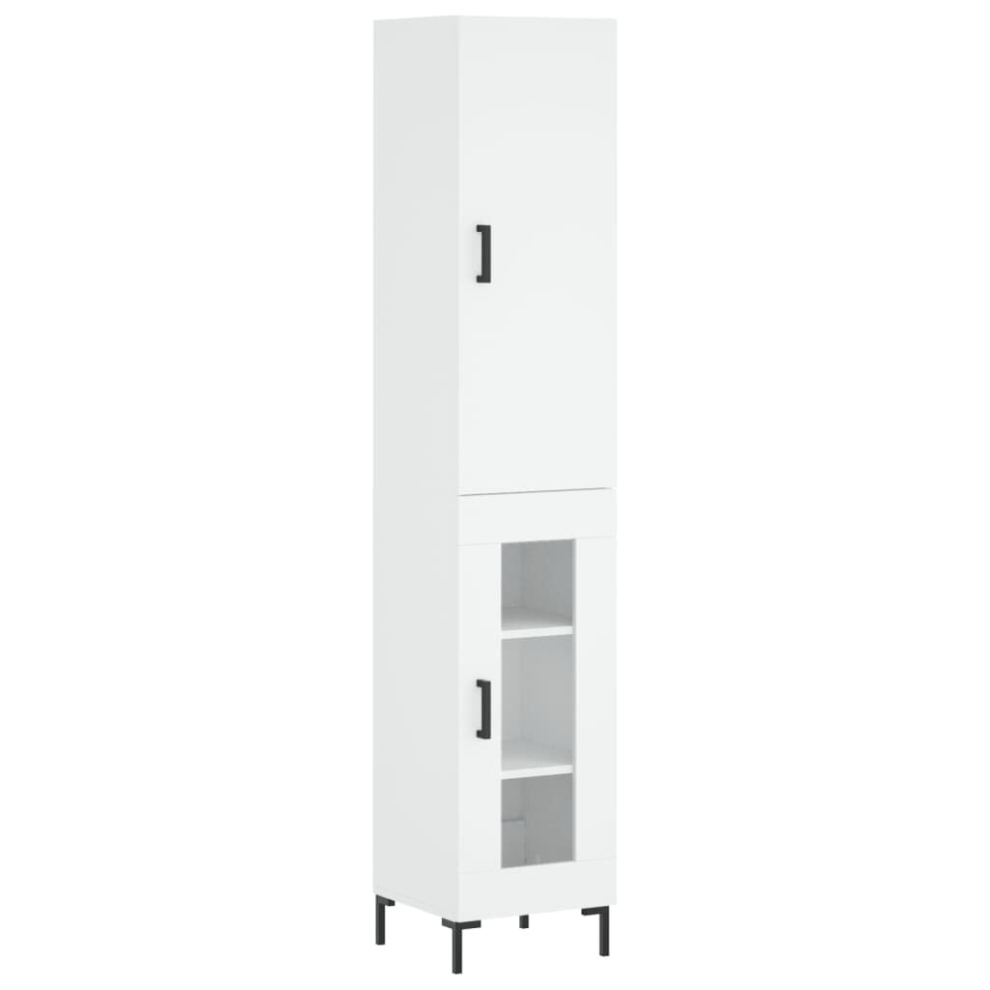 Vidaxl (White) Highboard Sideboard Tall Storage Cabinet Side Cabinet Engineered Wood White