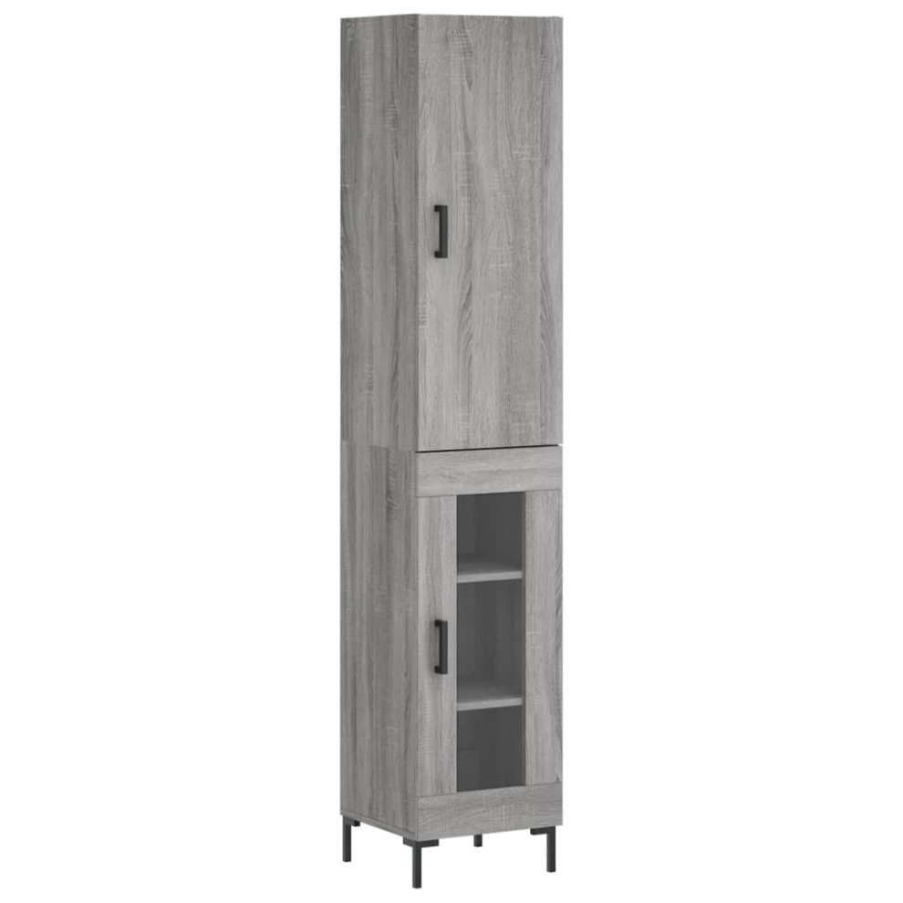 (grey sonoma) vidaXL Highboard Sideboard Tall Storage Cabinet Side Cabinet Engineered Wood