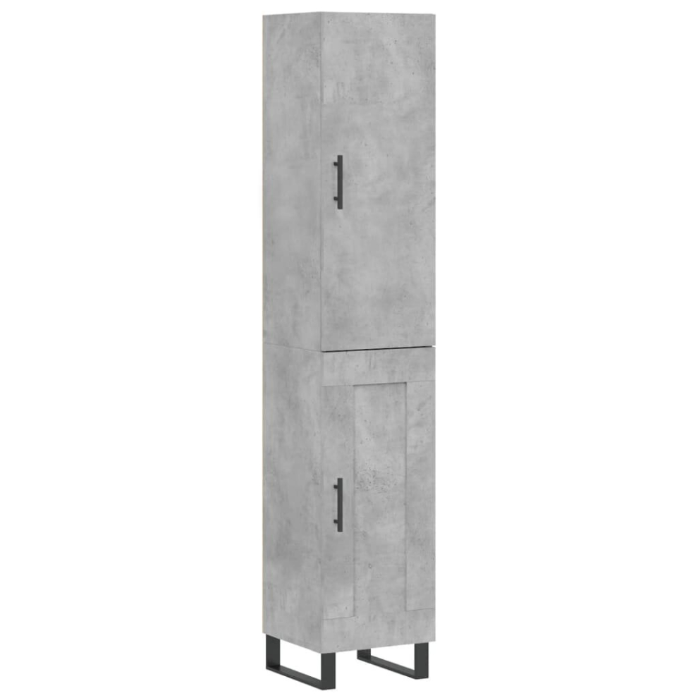 (concrete grey, 1 wood door) vidaXL Highboard Sideboard Cupboard Side Board Storage Cabinet Engineered Wood