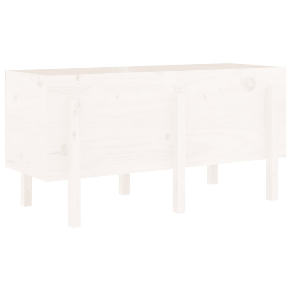 Vidaxl (White Pine, 121 X 50 X 57 Cm) Garden Raised Bed Wooden Planter Pot Patio Flower Bed Solid Wood Pine