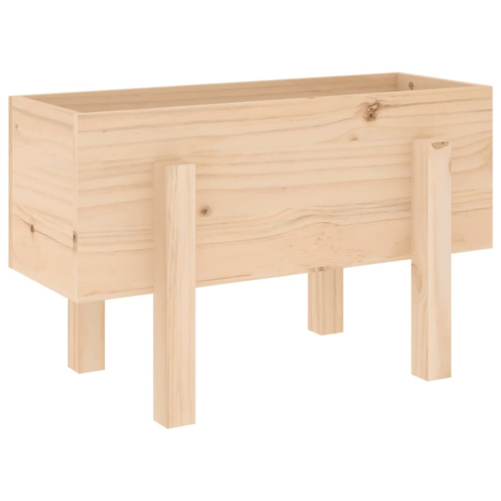 Vidaxl (Natural Pine, 62 X 30 X 38 Cm) Garden Raised Bed Wooden Planter Pot Patio Flower Bed Solid Wood Pine