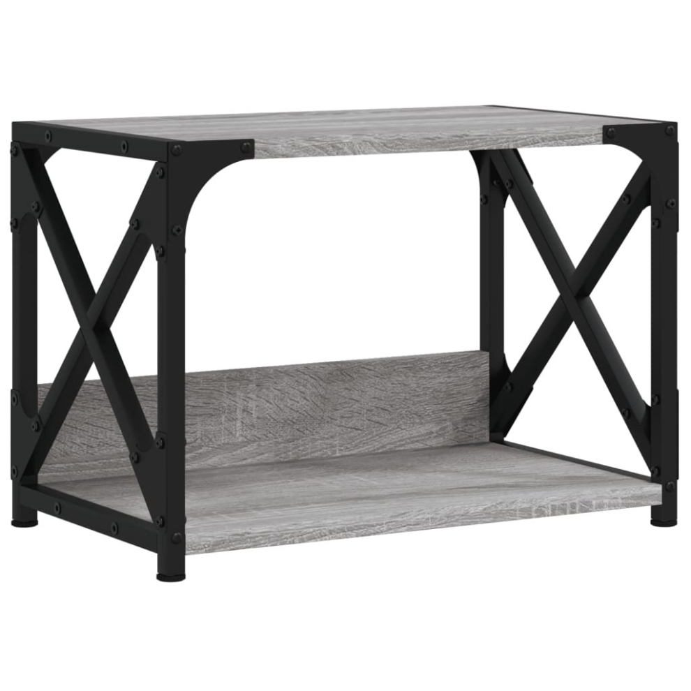 (Grey sonoma) vidaXL Printer Stand Desk Organiser Printer Table Stand 2-Tier Engineered Wood