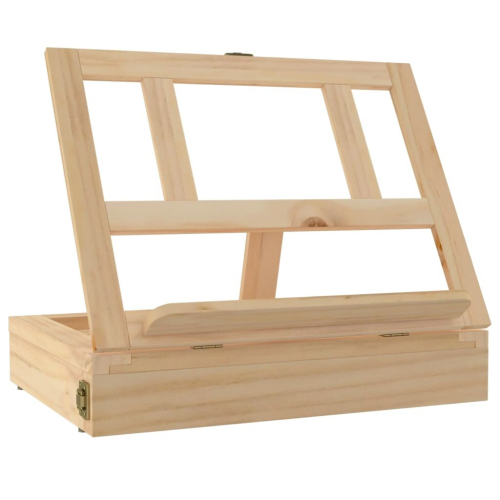 VidaXL vidaXL Table Easel Adjustable Table Box Easel with Drawer Solid Wood Pine 1