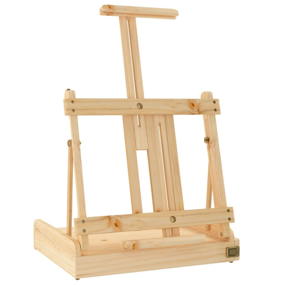 Vidaxl Table Easel Adjustable Table Box Easel With Drawer Solid Wood Pine