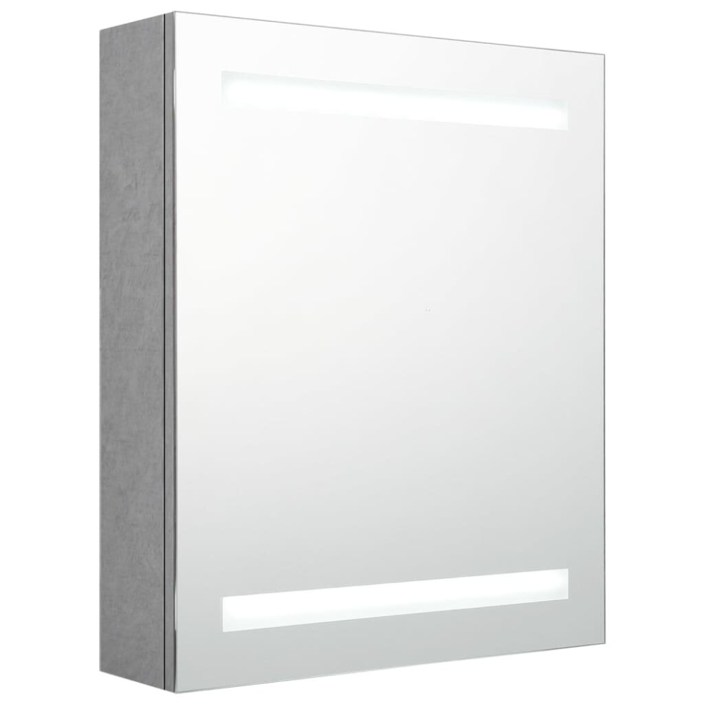 Vidaxl Led Bathroom Mirror Cabinet Concrete Washroom Storage Vanity Unit Grey